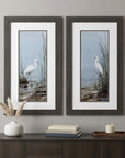 Set of Two Island Egret Brown Framed Art