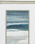Set of Two 27" X 15" Ocean Print Silver Framed Art Wall Decor
