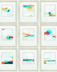 Set of Nine Champagne Polystyrene Framed Art