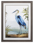 Blue Heron 36" X 27" Brown Bird Framed Art