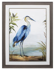 Blue Heron 36" X 27" Brown Bird Framed Art