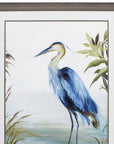 Blue Heron 36" X 27" Brown Bird Framed Art