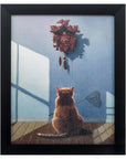 9" X 11" Black Frame A Timely Lunch