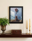 9" X 11" Black Frame A Timely Lunch