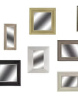 Set of Ten Brown And White Square And Rectangle Framed Mirror Set
