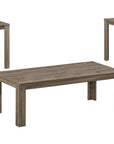 Set of Three 44" Taupe Coffee Table