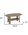 Set of Three 36" Taupe Coffee Table With Shelf