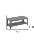 Set of Three 42" Gray Coffee Table With Shelf
