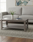 Set of Three 42" Gray Coffee Table With Shelf