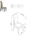 Seven Piece Dark Brown Solid Wood Dining Set with Six Chairs