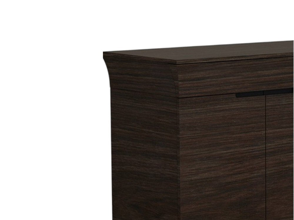 Seven Piece Dark Brown Solid Wood Dining Set with Six Chairs