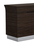 Seven Piece Dark Brown Solid Wood Dining Set with Six Chairs