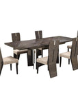 Seven Piece Gray Dining Set with Six Chairs