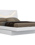 Four Piece White Solid and Manufactured Wood Bedroom Set With Mirror