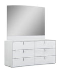 Four Piece White Solid and Manufactured Wood Bedroom Set With Mirror