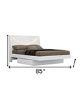 Four Piece White Solid and Manufactured Wood Bedroom Set With Mirror