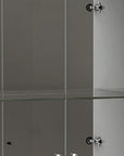 50" White and Silver Wood Curio Cabinet With Two Doors And One Drawer