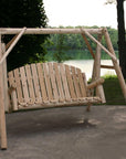 87" Natural Solid Wood Swing Chair