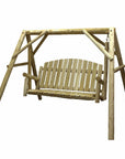 87" Natural Solid Wood Swing Chair