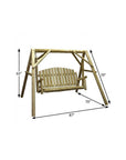 87" Natural Solid Wood Swing Chair