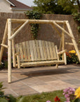 87" Natural Solid Wood Swing Chair