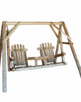 87" Natural Solid Wood Swing Chair