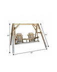 87" Natural Solid Wood Swing Chair