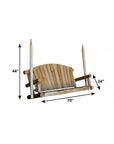 71" X 24" X 47"  Natural Wood Porch Swing