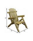 28" X 30" X 39"  Natural Wood Lounge Chair