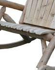 53" X 42" X 40"  Natural Wood Rocking Loveseat