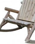 53" X 42" X 40"  Natural Wood Rocking Loveseat
