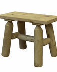 23" X 11" X 18"  Natural Wood End Bench Pair