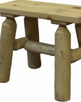 23" X 11" X 18"  Natural Wood End Bench Pair