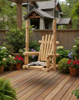 31" Natural Unfinished Solid Wood Outdoor Swing Chair
