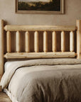 Natural Vintage Brown Finish Cedar Log Queen Headboard