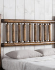 Natural Vintage Brown Finish Cedar Log King Headboard