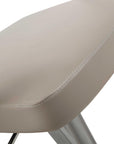 Taupe And Silver Faux Leather And Steel Bar Chair