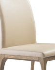Set of Two Taupe and Brown Upholstered Faux Leather Dining Side Chairs