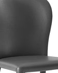 Set of Two Gray Upholstered Faux Leather Dining Side Chairs