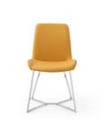 Set of Two Orange and Silver Upholstered Dining Side Chairs