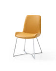 Set of Two Orange and Silver Upholstered Dining Side Chairs