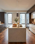 Brown And White Cylinder Metal Ceiling Light With Brown Shades