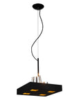 14 X 14 X 59 Black Stainless Steel Pendant Lamp