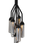 Shaded Empire Six Light Metal and Glass Flush Ceiling Light With Clear Shades