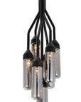 Shaded Empire Six Light Metal and Glass Flush Ceiling Light With Clear Shades