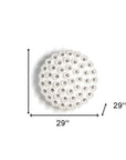 29 X 29 X 7 White Glass Metal Pendant Lamp