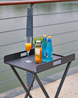 19" Gray Aluminum Outdoor Side Table