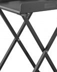 19" Gray Aluminum Outdoor Side Table