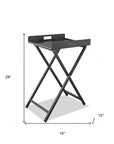 19" Gray Aluminum Outdoor Side Table