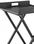 19" Gray Aluminum Outdoor Side Table